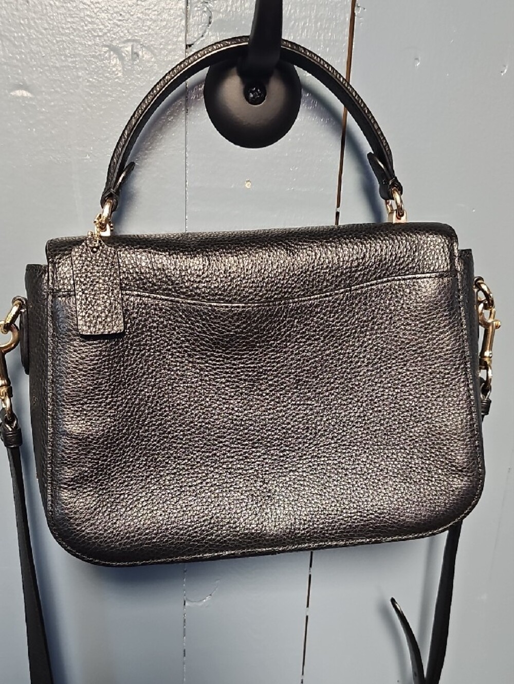 Coach Black Pebbled Leather Crossbody with Gold Hardware - Picture 3 of 5